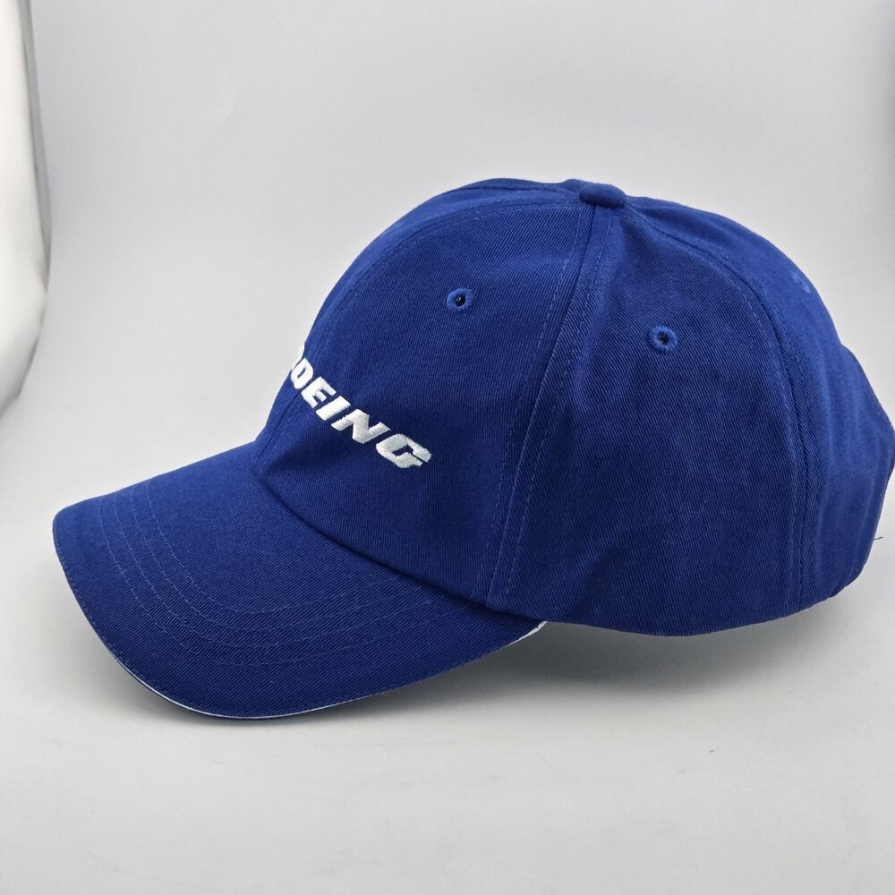 Boeing Logo Baseball Cap Hat Blue Embroidered Adjustable Strapback Cotton - Picture 2 of 14